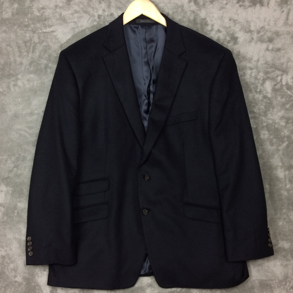Lauren Ralph Lauren Blazer Mens 46R Blue Wool Silk Cashmere Sport Jacket Coat